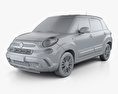 Fiat 500L Cross 2016 3Dモデル clay render