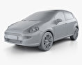 Fiat Punto 5-door 2018 3d model clay render