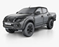 Fiat Fullback ダブルキャブ HQインテリアと 2019 3Dモデル wire render