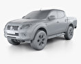 Fiat Fullback Doppelkabine mit Innenraum 2019 3D-Modell clay render