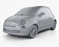 Fiat 500 with HQ interior 2018 3d model clay render