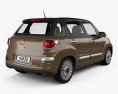 Fiat 500L 掀背车 2020 3D模型 后视图