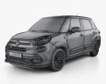 Fiat 500L 해치백 2020 3D 모델  wire render