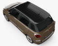 Fiat 500L Fließheck 2020 3D-Modell Draufsicht