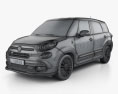 Fiat 500L Wagon 2020 3D-Modell wire render