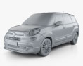 Fiat 500L Wagon 2020 3D模型 clay render