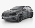 Fiat Tipo hatchback with HQ interior 2017 3d model wire render