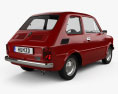 Fiat 126 with HQ interior 2000 3d model back view