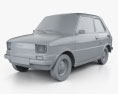 Fiat 126 인테리어 가 있는 2000 3D 모델  clay render