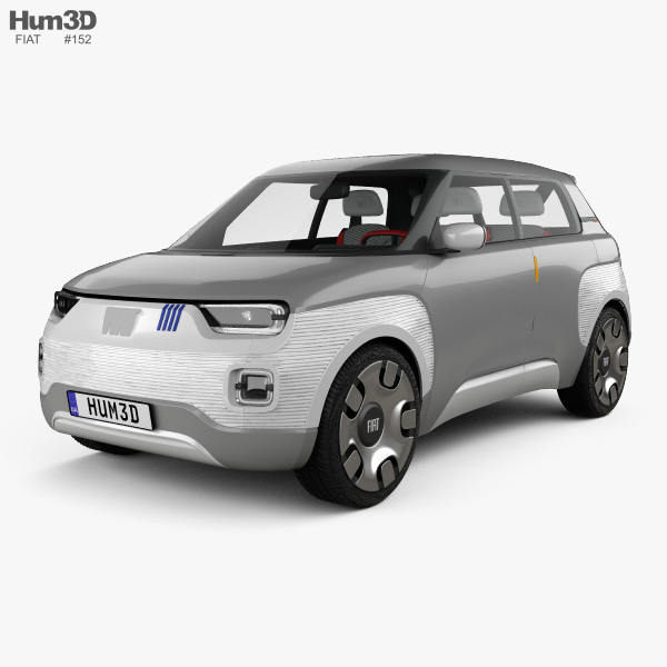 Fiat Centoventi avec Intérieur 2020 Modèle 3D