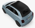 Fiat 500 la Prima France cabriolet 2023 3d model top view