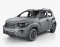 Fiat Mobi Way On с детальным интерьером 2020 3D модель wire render
