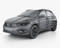 Fiat Tipo Cross ハッチバック 2024 3Dモデル wire render