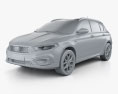 Fiat Tipo Cross hatchback 2024 3d model clay render