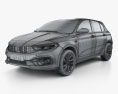 Fiat Tipo City Sport 掀背车 2024 3D模型 wire render