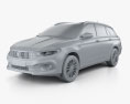 Fiat Tipo stationwagon 2024 Modèle 3d clay render