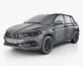 Fiat Tipo Хетчбек 2024 3D модель wire render