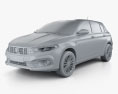Fiat Tipo hatchback 2024 3d model clay render