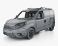 Fiat Doblo Cargo L2H1 com interior 2018 Modelo 3d wire render