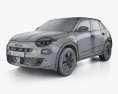Fiat 600 e La Prima 2024 3D-Modell wire render