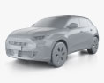 Fiat 600 e La Prima 2024 3Dモデル clay render