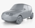 Fiat Ecobasic 2002 3D-Modell clay render