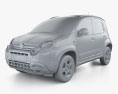 Fiat Pandina 2024 3d model clay render