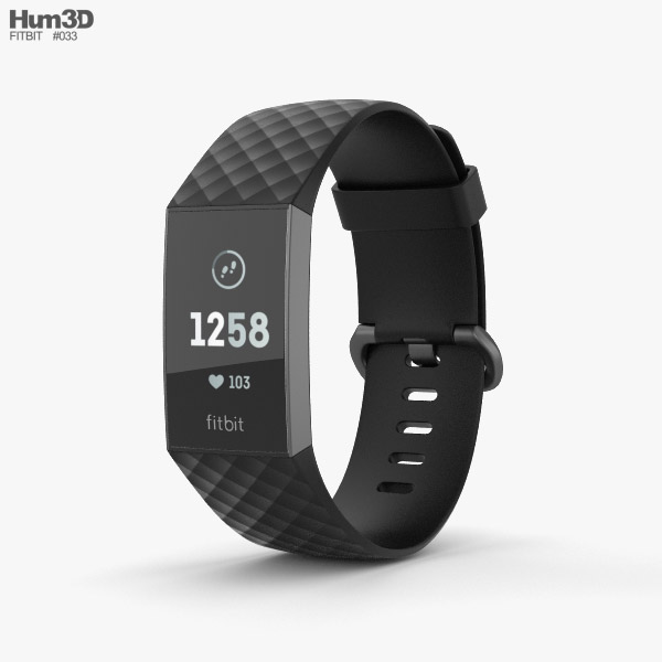 Fitbit Charge 3 Black 3D model