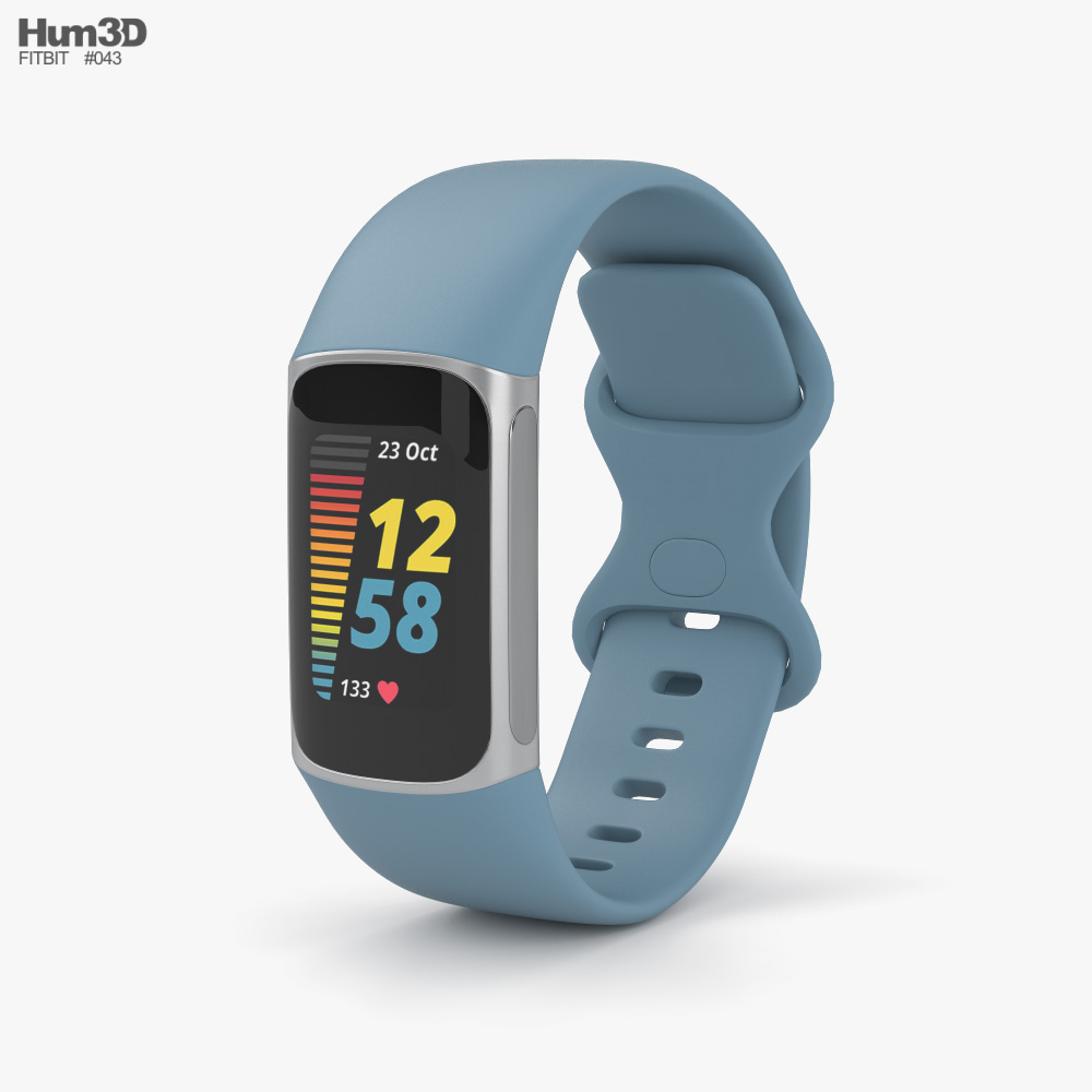 Fitbit Charge 5 Steel Blue 3D-Modell