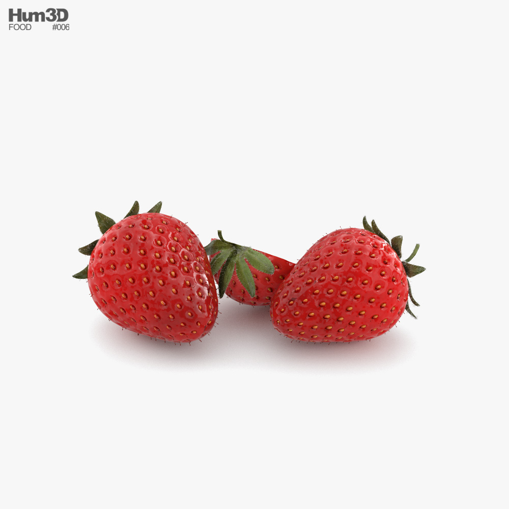딸기 3D 모델 
