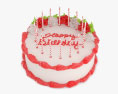 Торт на день рождения 3D модель