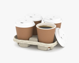 Take-out Coffee In Holder 3D model