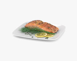 Cooked Salmon Fillet 3D model