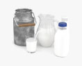 Ensemble de bouteilles de lait Modèle 3d