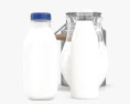 Set bottiglia di latte Modello 3D