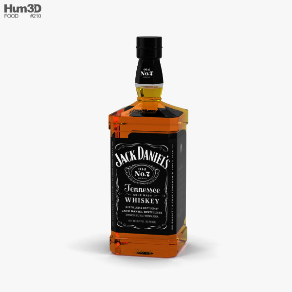 Пляшка віскі Jack Daniel's 3D модель