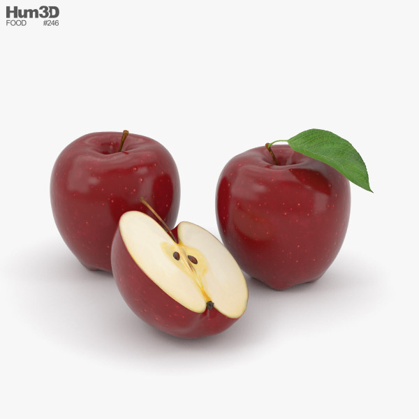 赤いリンゴ 3Dモデル
