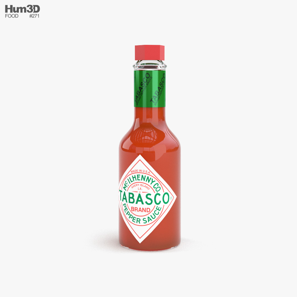 Tabasco Hot Sauce Bottle 3D model