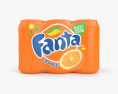 Plastic Shrink Wrapped Fanta Cans Pack 3d model