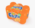 Plastic Shrink Wrapped Fanta Cans Pack 3d model