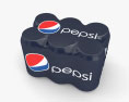 Plastic Shrink Wrapped Pepsi Cans Pack 3d model
