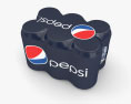 Plastic Shrink Wrapped Pepsi Cans Pack 3d model
