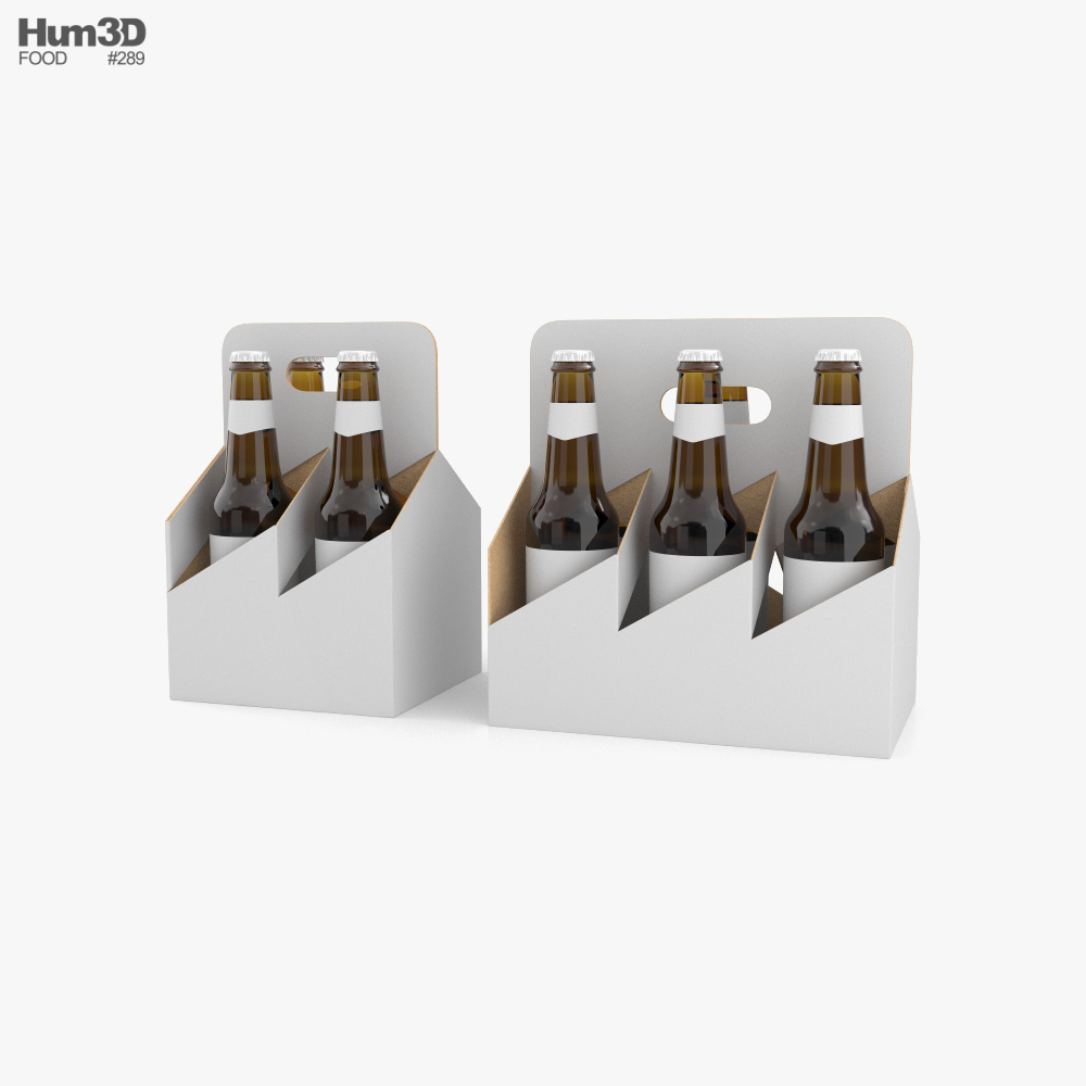 4 Pack and 6 Pack 330ml Beer Carriers 3D model