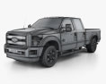 Ford Super Duty Crew Cab 2011 3d model wire render