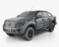 Ford Ranger (T6) 2012 Modello 3D wire render