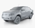 Ford Ranger (T6) 2012 3D-Modell clay render