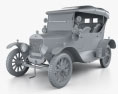 Ford Model T 4door Tourer 1924 Modello 3D clay render