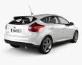Ford Focus 해치백 2012 3D 모델  back view