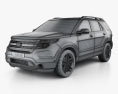 Ford Explorer 2013 3Dモデル wire render