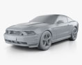 Ford Mustang GT 2012 3D模型 clay render